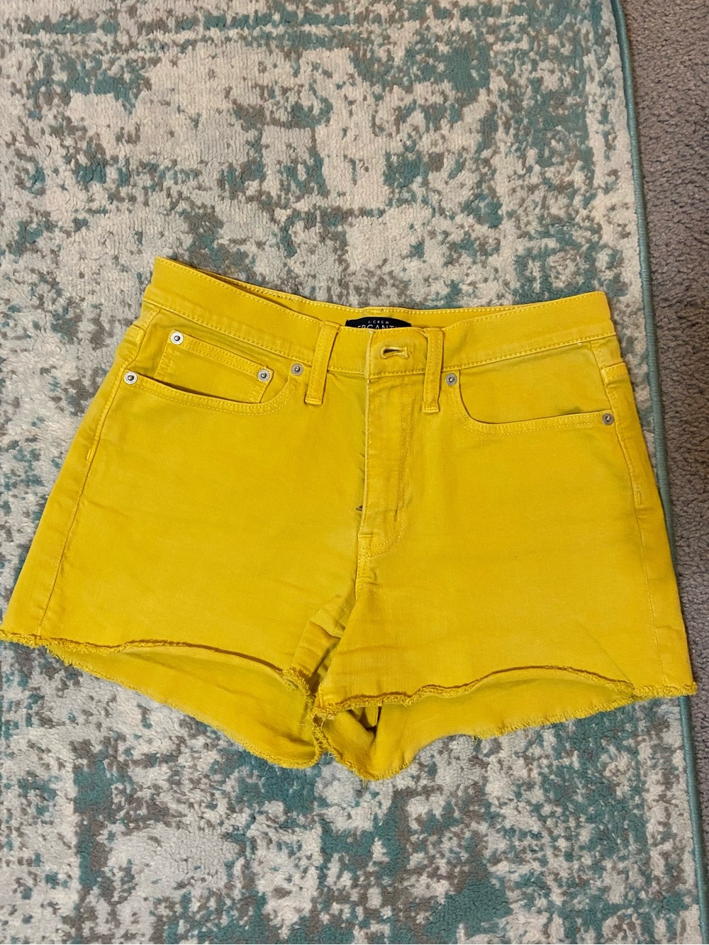 J Crew mustard yellow shorts